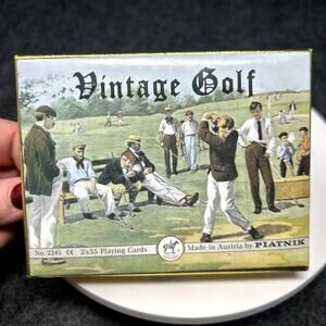 Vintage Golf Playing Cards PIATNIK SEALED Made in Austria Painted Design NOS
